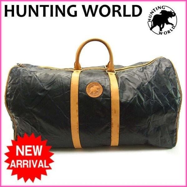 ラスト1点 ハンティングワールド ボストンバッグ ロゴ 中古 HUNTING WORLD