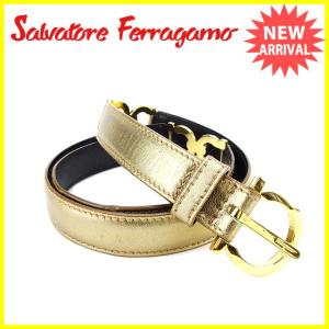 フェラガモ Ferragamo ベルト ガンチーニ ゴールド レディース 中古｜branddepot