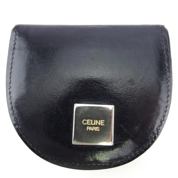 【春得SALE★30％OFFクーポン】セリーヌ CELINE コインケース ロゴプレート ブラック ...