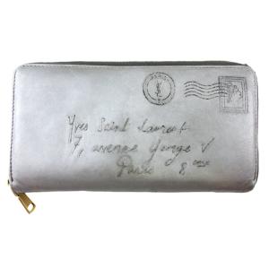 SAINT LAURENT サンローラン 3つ折り財布 コンパクト クロコ型押し