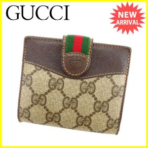 グッチ GUCCI がま口財布 二つ折り財布 メンズ可 GG柄 中古 ヴィンテージ 人気 D1515｜branddepot