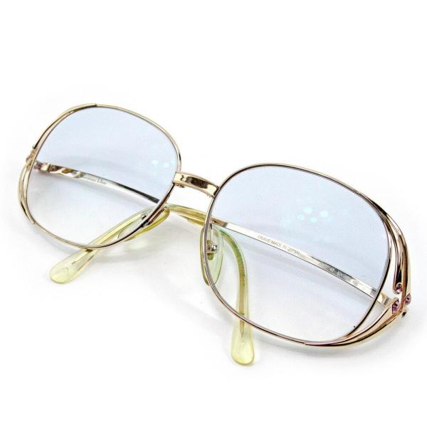 ディオール Dior メガネ ラインストーン ゴールド レディース 中古