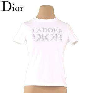 ディオール Dior Tシャツ 半袖 カットソー レディース ♯USA10サイズ ラインストーン 中古｜branddepot