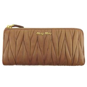 miu miu（ミュウミュウ） マテラッセ 三つ折り財布 レザー ベージュ