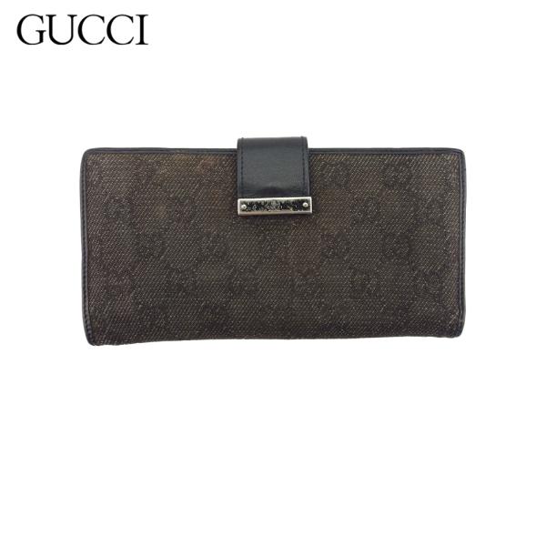 グッチ 長財布 Ｗホック 財布 レディース メンズ 74210 GGキャンバス GUCCI 中古