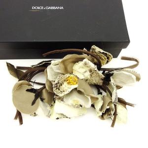 ドルチェ&ガッバーナ Dolce&Gabbana コサージュ パイソン ベージュ ホワイト レディース ドルガバ 中古｜branddepot