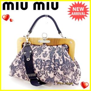 ミュウミュウ miu miu 2WAYショルダーバッグ ハンドバッグ レディース アラベスク柄 中古 良品 セール J20852｜branddepot