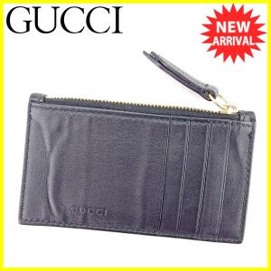 グッチ Gucci コインケース ロゴ ブラック ゴールド レディース メンズ 中古｜branddepot