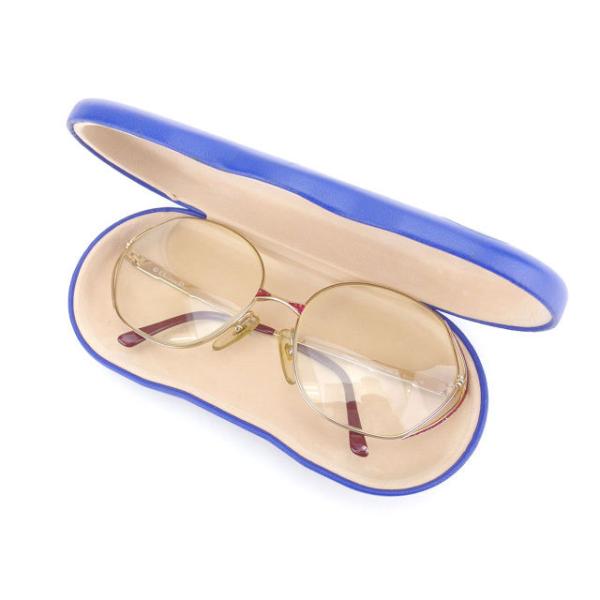 クリスチャンディオール Christian Dior メガネ 度入り フルリム クリア×ゴールド×ボ...