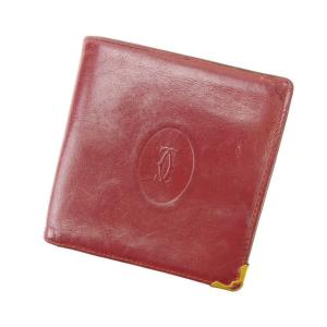 【付属品有】Cartier カルティエ　2つ折り財布　レザー　ボルドー F177 Cartier（カルティエ） 財布 レディース メンズ ブランド 二つ折り財布