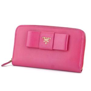 PRADA（プラダ） リボン ラウンドファスナー 長財布 1ML506 ブラック