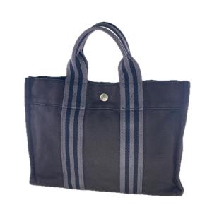 HERMES(エルメス) フールトゥGM トートバッグ 黒 ブラック キャンバス