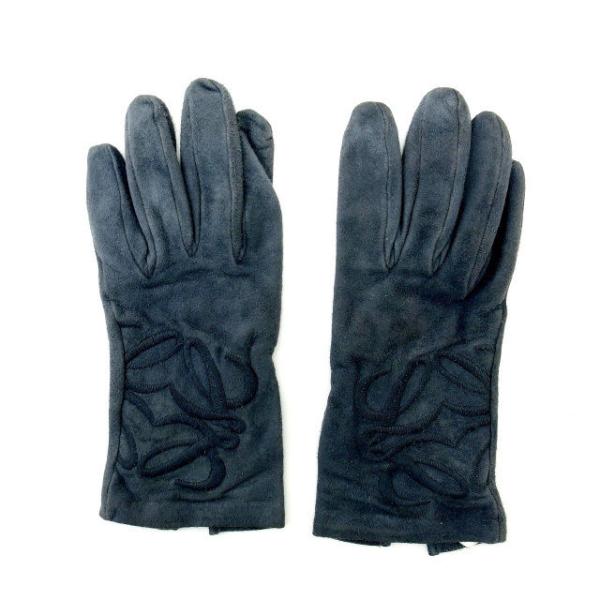 【ウィンターSALE★30%OFFクーポン】ロエベ 手袋 レディース グレー 中古