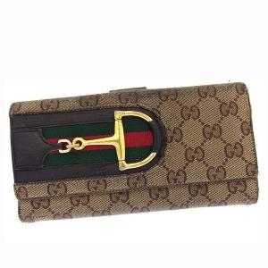 グッチ 二つ折り財布 Wホック GGキャンバス ハートロゴ 203549 ブラウン Dz804143 中古 GUCCI（グッチ） グッチシマ ハート ロゴ 二つ折り財布 203549 4276