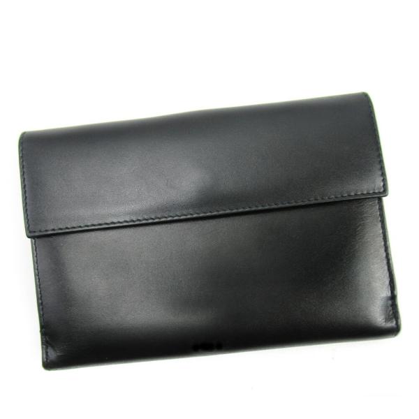 【初売りSALE★30%OFFクーポン】プラダ PRADA 二つ折り財布 ブラック レディース 中古