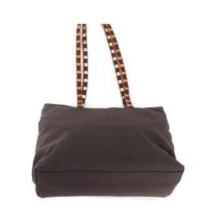 値下げ フェンディ FENDI ズッカ柄 キャンバス レザー ミニトート