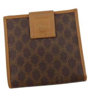 CELINE（セリーヌ） マカダム 二つ折り財布 ブラウン ベージュ PVC