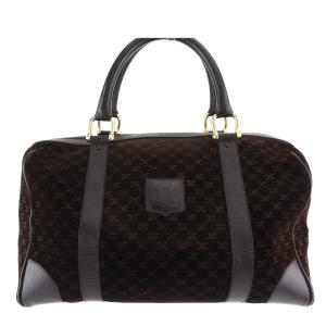CELINE（セリーヌ） CELINE Cマカダム柄 ハンドバッグ スエード