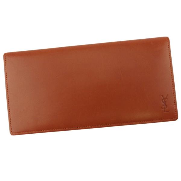 サンローラン SAINT LAURENT 札入れ YSLロゴ ブラウン レディース 中古