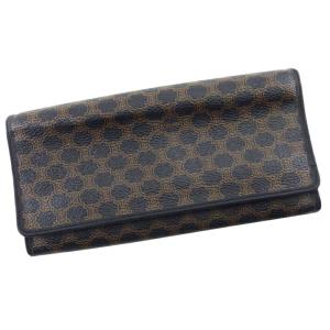 CELINE（セリーヌ） 長財布 馬車柄 サルキーライン グレー×ベージュ