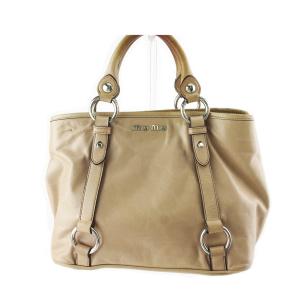 ミュウミュウ MIUMIU ショルダーバッグ トートバッグ PVCコーティングキャンバス/レザー ネイビー レディース 送料無料【中古】 h30838i miu miu（ミュウミュウ） ショルダーバッグ トートバッグ PVC
