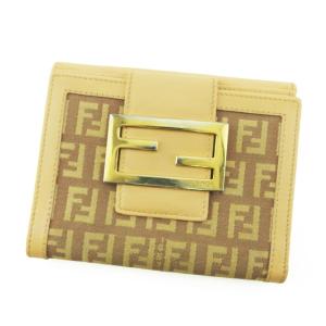 FENDI（フェンディ） 三つ折り財布 レザー ゴールド : ブランド