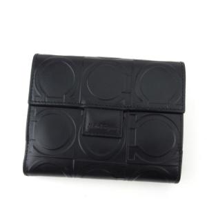 ロエベ 二つ折り財布 がま口 アナグラム  ブラック LOEWE（ロエベ） 二つ折り財布 がま口 アナグラム レザー ブラック