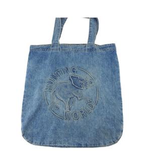 【BIGお買い物ラリー★30%OFFセール中】ハンティングワールド HUNTING WORLD トートバッグ総柄 HW＆エレファントマーク ネイビー グレー 灰色 レディース 中古 年末ラストセール☆30%OFFクーポン】ハンティングワールド HUNTING