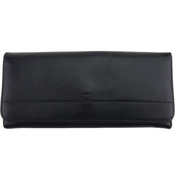 【初売りSALE★30%OFFクーポン】プラダ PRADA 長財布 ロゴ ブラック ゴールド レディ...