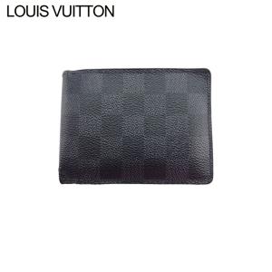 ルイ ヴィトン 二つ折り 札入れ メンズ ポルトフォイユミュルティプル N62663 ダミエグラフィット LOUIS VUITTON 中古