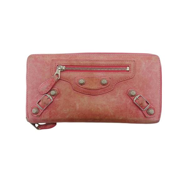 バレンシアガ BALENCIAGA 長財布 ピンク レディース 中古