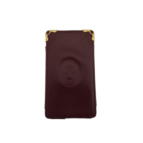 カルティエ CARTIER シガレットケース マストライン ボルドー×ゴールド レディース 中古