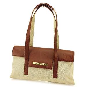 ブルガリ Bvlgari バッグ ショルダーバッグ ロゴプレート  ベージュ ブラウン レディース 中古 Bag｜branddepot