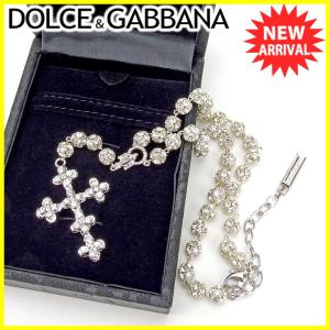 ドルチェ&ガッバーナ DOLCE&GABBANA ネックレス アクセサリー レディース メンズ 可 クロス 十字架 ドルガバ ロザリオ ラインストーン 中古 T5520｜branddepot