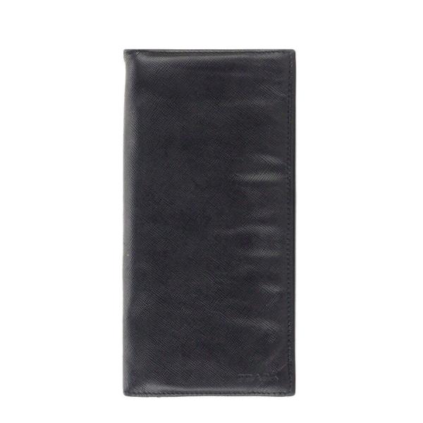 【初売りSALE★30%OFFクーポン】プラダ PRADA 長財布 ロゴ ブラック レディース 中古