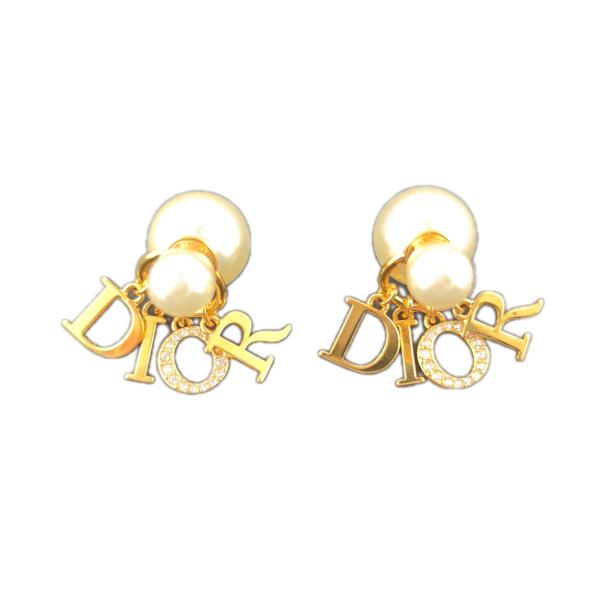 クリスチャンディオール Christian Dior ピアス レタリング チャーム トライバル D....