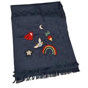 CHANEL（シャネル） スカーフ ロゴ 大判スカーフ モノクロ バイカラー