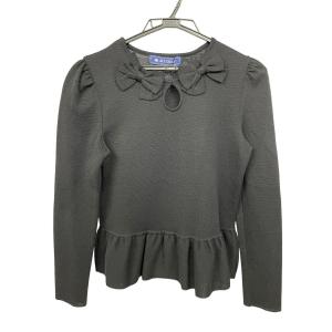 【新品タグ付】M'S GRACY リボンタイ付 フリル 長袖ニット 日本製 新品タグ付】M'S GRACY リボンタイ付 フリル 長袖ニット 日本製