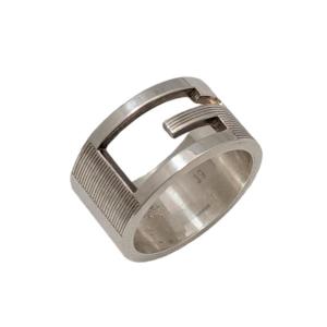 GUCCI（グッチ） ブランデッドG カットアウト ワイド リング 指輪 #16