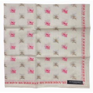 BURBERRY（バーバリー） 未使用 ハンカチ 綿 100％ ピンク ランチ