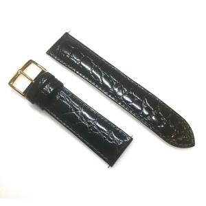 未使用 パテックフィリップ 時計用 ベルト クロコダイル 黒 ブラック