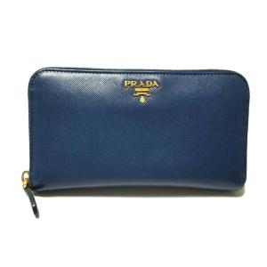 プラダ 長財布 １ｍ０５０６ カード付 ラウンドファスナー レザー 通販 サフィアーノ 財布 レディース ｐｒａｄａ ブルー メンズ 青