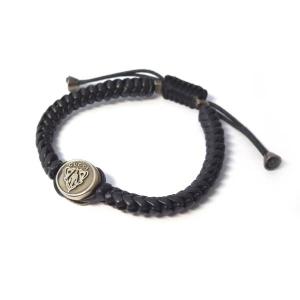 グッチ ブレスレット クレスト レザー 編み込み ｓｖ925 ブラック 紋章 黒 レディース ｇｕｃｃｉ 実物 メンズ ブレス アクセサリー