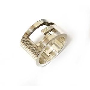 GUCCI（グッチ） 指輪 チェーンリング SV925 ロゴエナメルリング