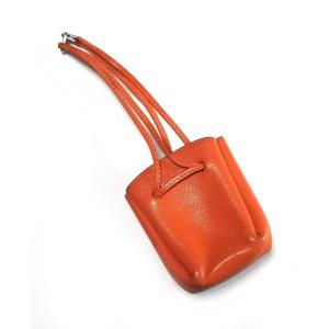 エルメス ポーチ ヴァスパポーチ オレンジ レザー 巾着 Hermes 激安通販販売 シルバー金具 シェーブル 小物入れ ベスパポーチ バッグチャーム