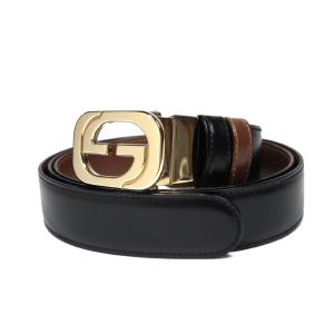 グッチ Web限定 ベルト ｇｇバックル リバーシブル ブラック 黒 ブラウン ｇｇ メンズ ｇｕｃｃｉ 紳士用 ゴールド 茶色