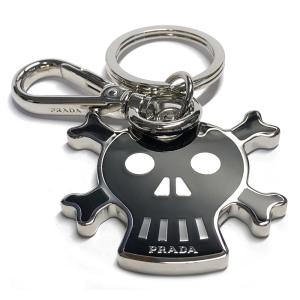 美品 プラダ 通販 スカル キーホルダー ドクロ キーリング メタル Prada シルバー レディース バッグチャーム メンズ スカルモチーフ ブラック