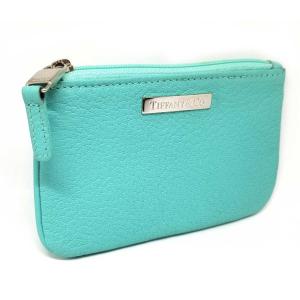 美品 ティファニー コインケース 時間指定不可 ミニポーチ 小銭入れ ブルー Tiffany 本革 ティファニーブルー レザー レディース