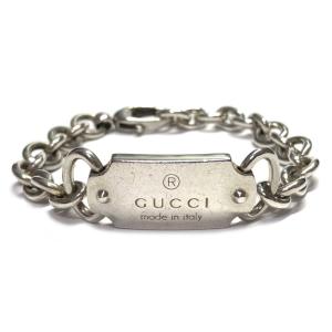 グッチ ブレスレット メンズ 約17ｃｍ チェーンブレス チェーン シルバーブレス 宅配便送料無料 ブレス タグ アクセサリー シルバー Gucci Sv925