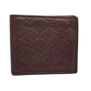 グッチ 財布 札入れ グッチシマ 二つ折り 当店限定販売 札入 レザー 茶色 コインケースなし ダークブラウン メンズ ブラウン Gucci 本革